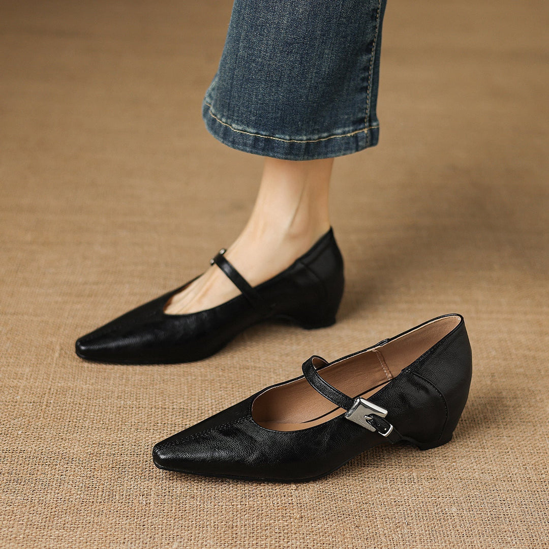 Erin | Pointed-Toe Mary Jane Flats
