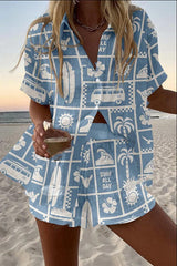 Yvonne | Seaside Print Two-Piece Set