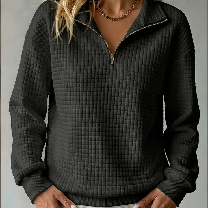 Brooke | Quilted Quarter-Zip Sweater