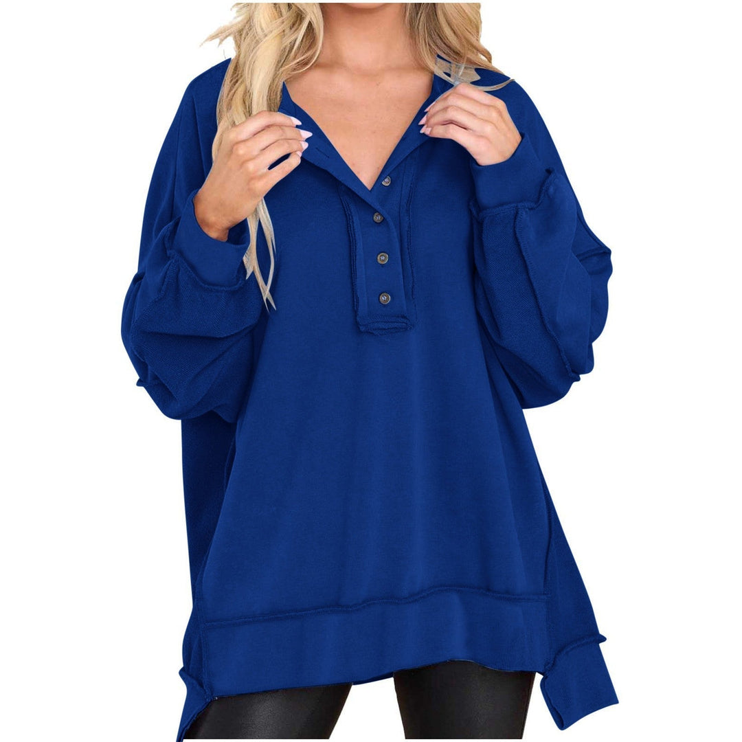 Jocelyn | Relaxed Button-Neck Sweatshirt