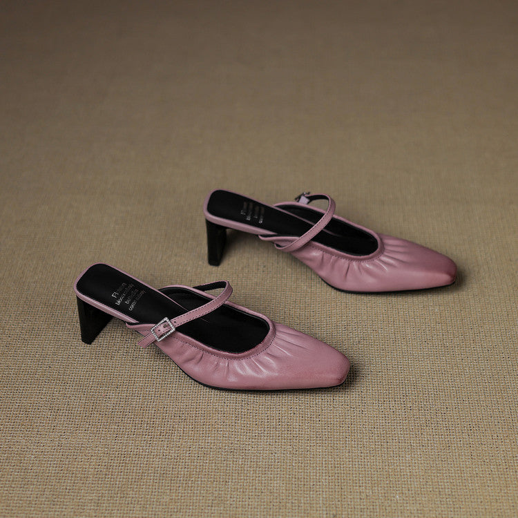 Elsa | Ruched Strap Mules