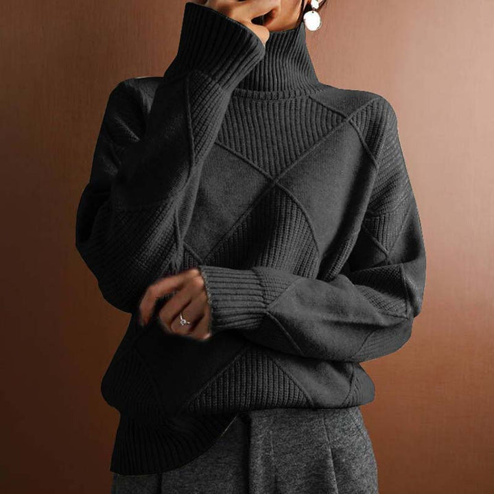 Cecily | Textured Roll-Neck Jumper