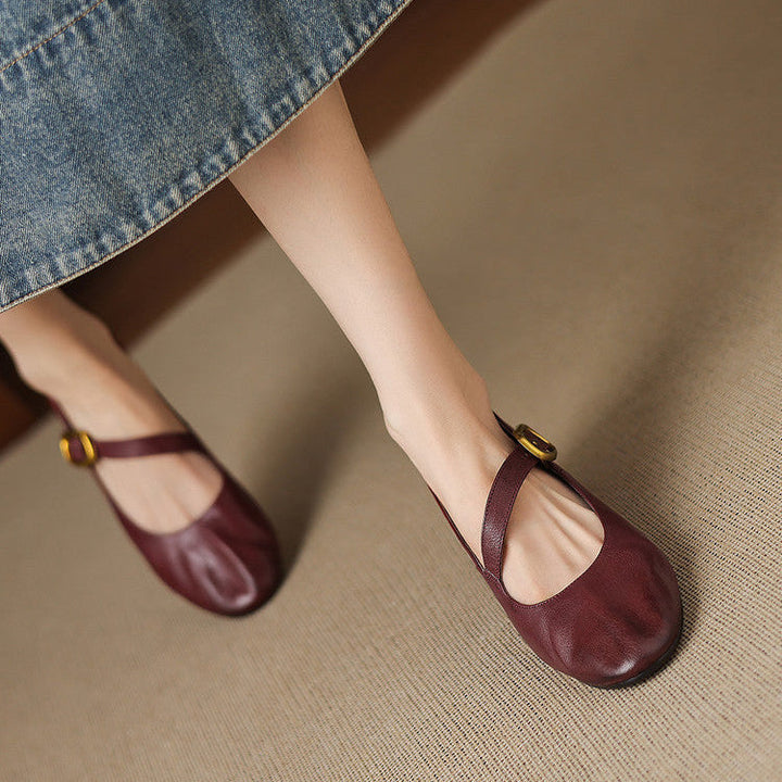 Eloise | Buckled Round-Toe Mary Jane Flats