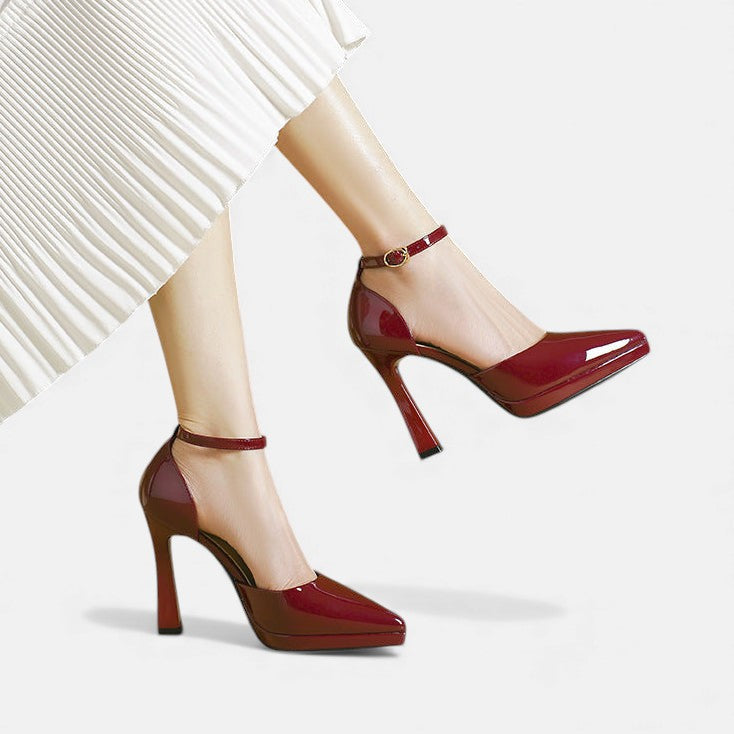 Gabrielle | Pointed Ankle-Strap Heels