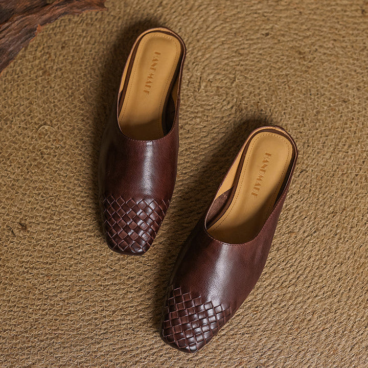 Thea | Woven-Toe Slip-On Mules