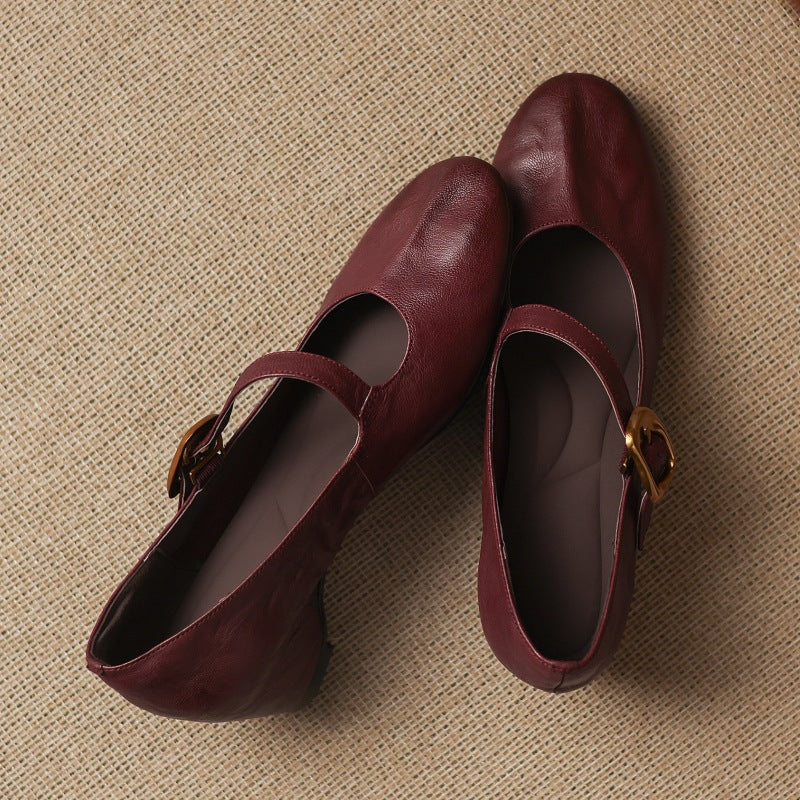Eloise | Buckled Round-Toe Mary Jane Flats