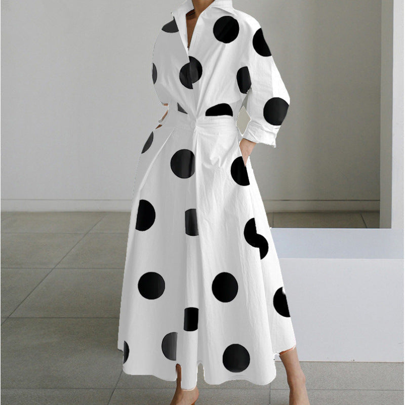 Vanessa | Elegant Wrap-Front Collared Maxi Dress
