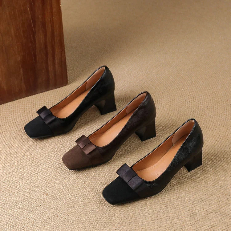 Marnelle | Bow-Front Block Heels