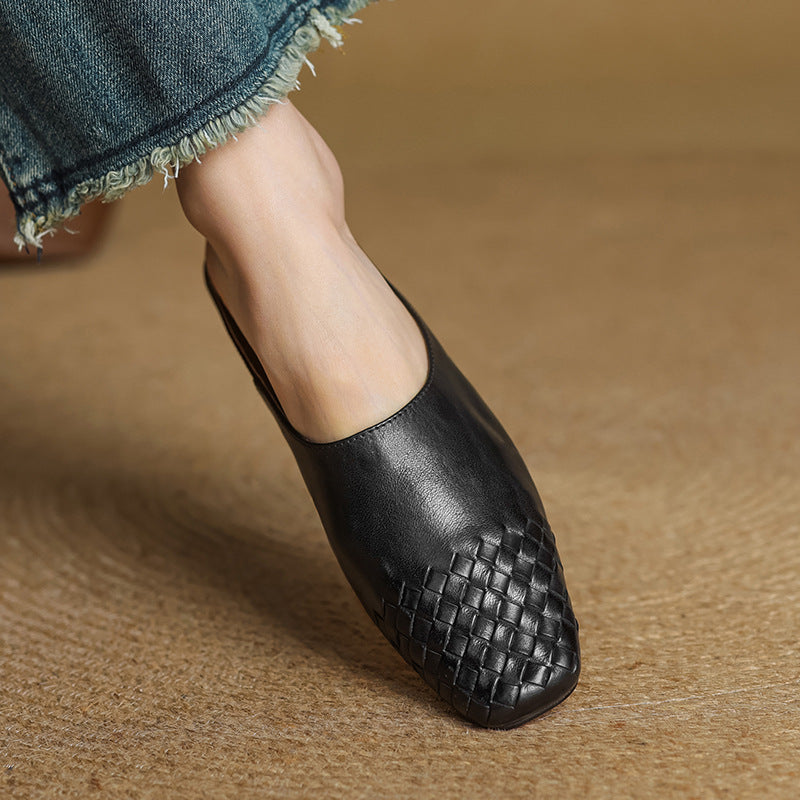 Thea | Woven-Toe Slip-On Mules