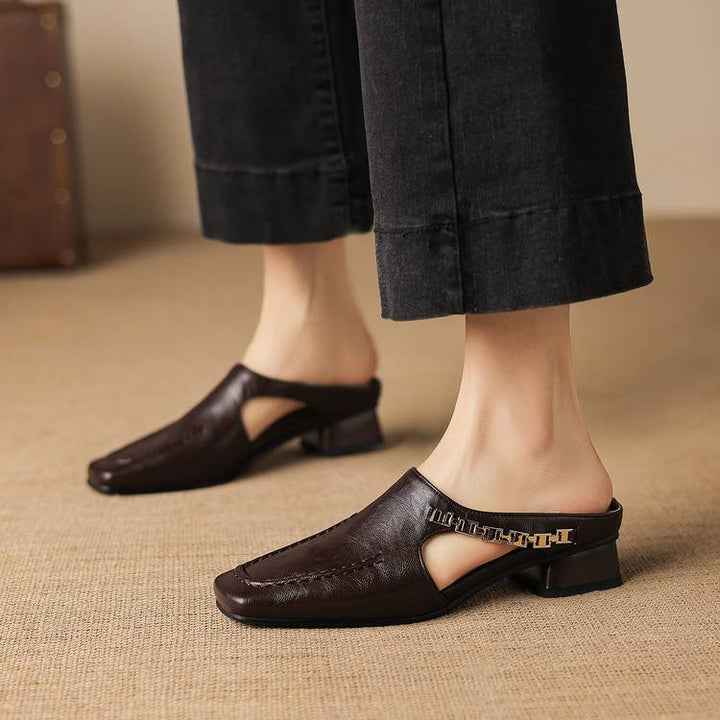 Vivienne | Square-Toe Slingback Mules