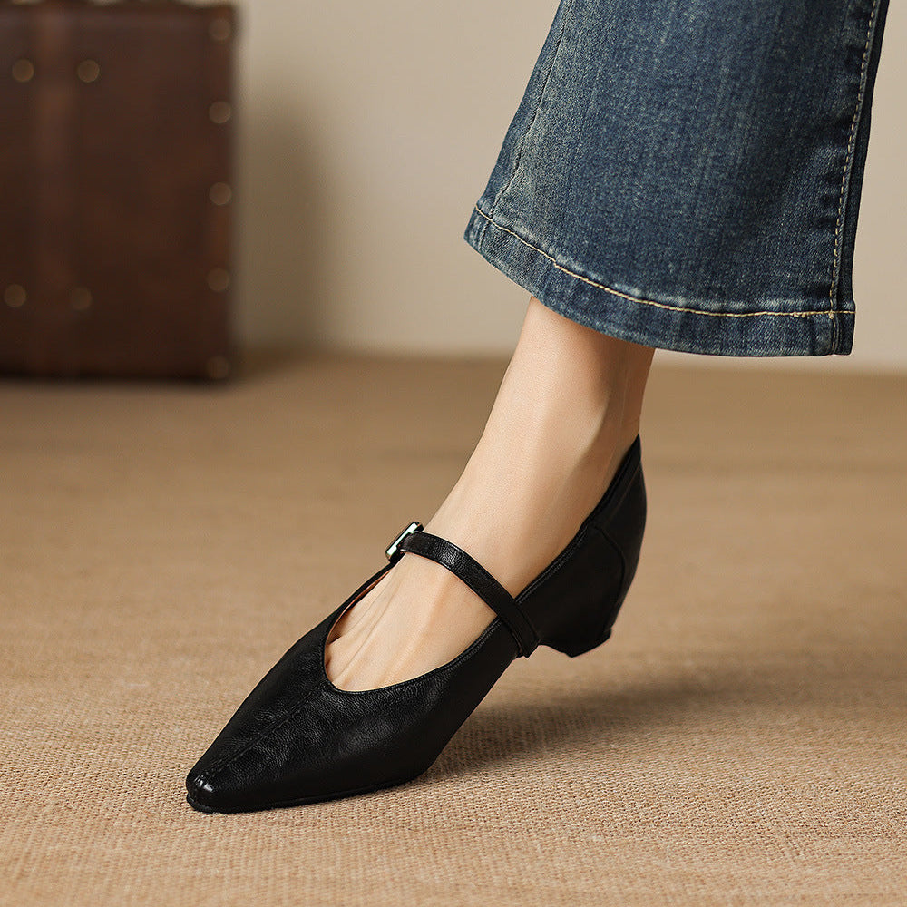 Erin | Pointed-Toe Mary Jane Flats