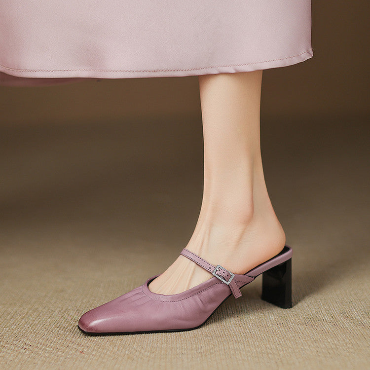 Elsa | Ruched Strap Mules