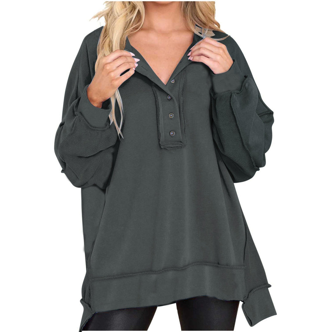 Jocelyn | Relaxed Button-Neck Sweatshirt