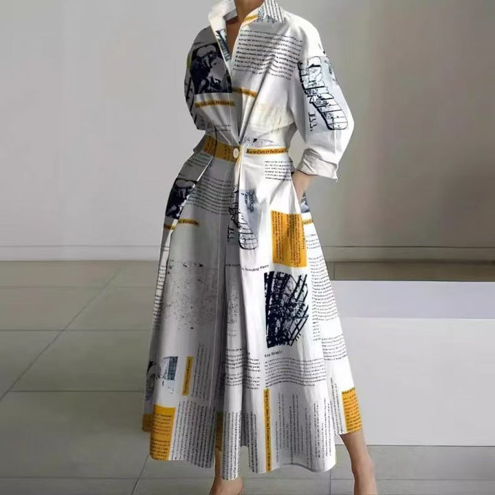 Vanessa | Elegant Wrap-Front Collared Maxi Dress