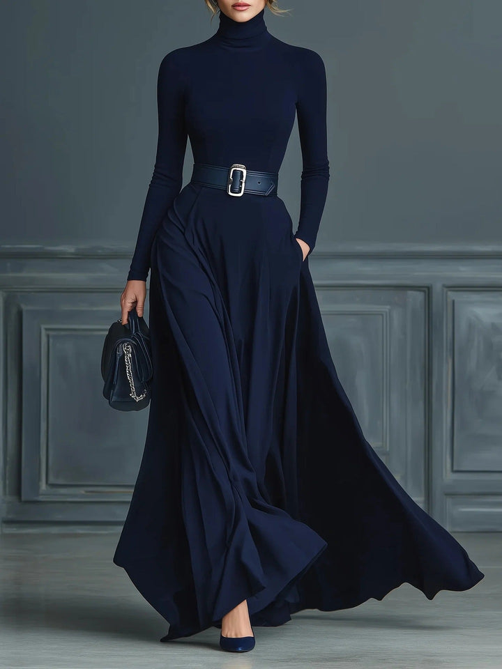 Eleanor | High-Neck Belted Maxi Dress
