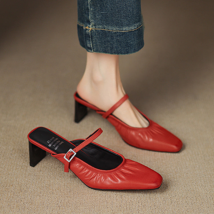 Elsa | Ruched Strap Mules
