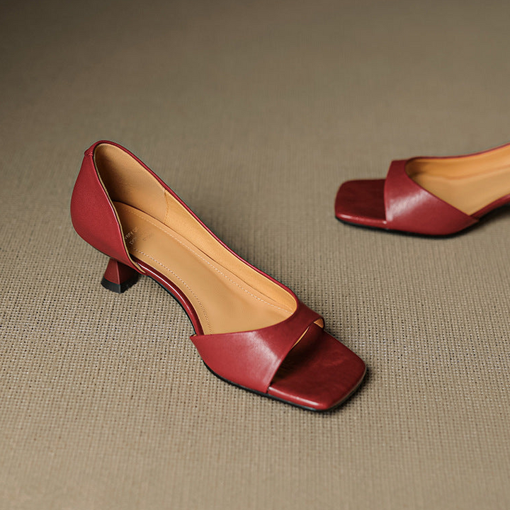 Delaney | Peep-Toe Kitten Heels