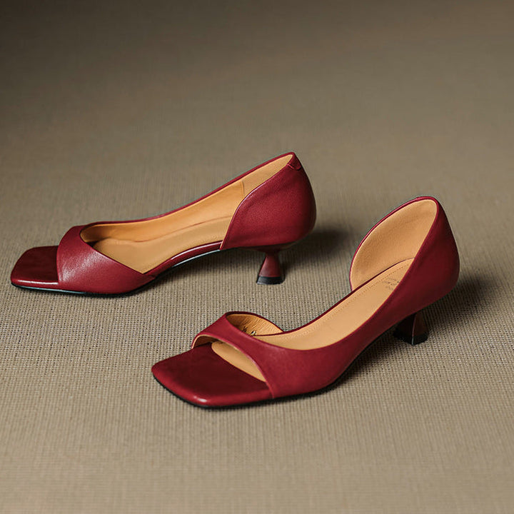 Delaney | Peep-Toe Kitten Heels