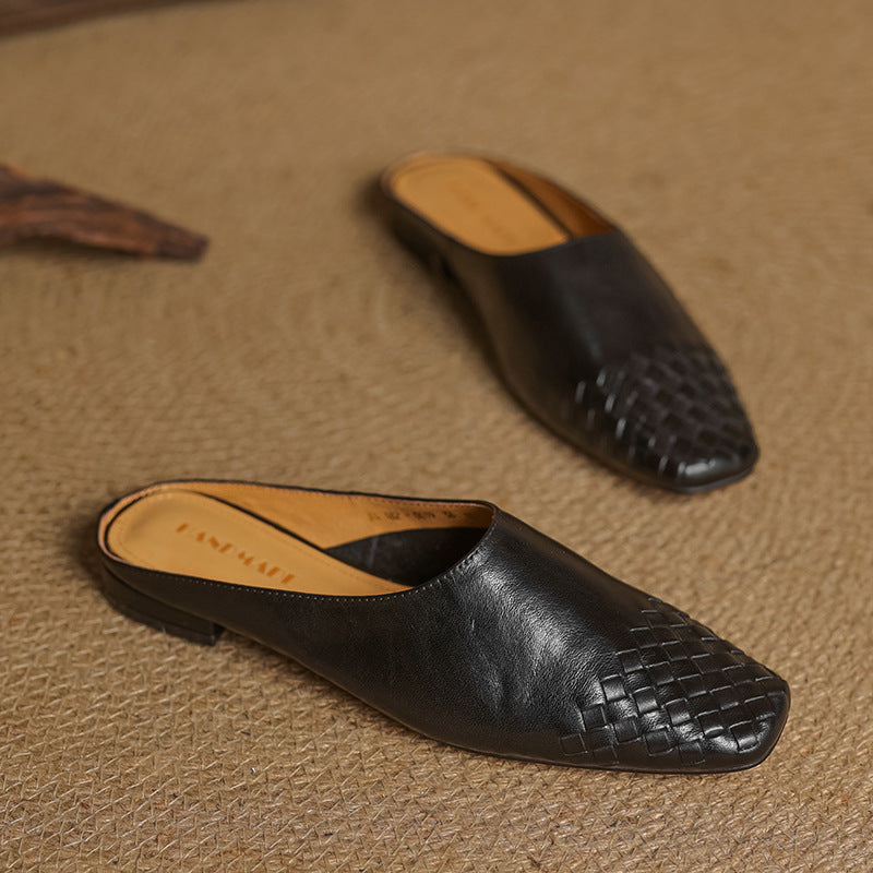 Thea | Woven-Toe Slip-On Mules