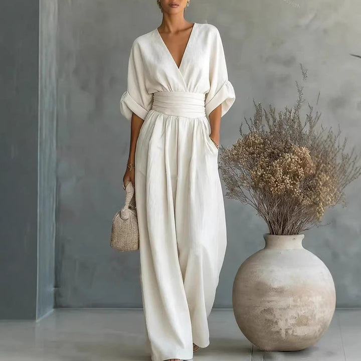 Lena | Wide-Leg Wrap Jumpsuit