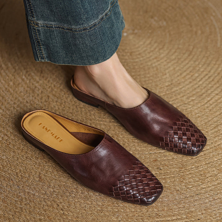 Thea | Woven-Toe Slip-On Mules