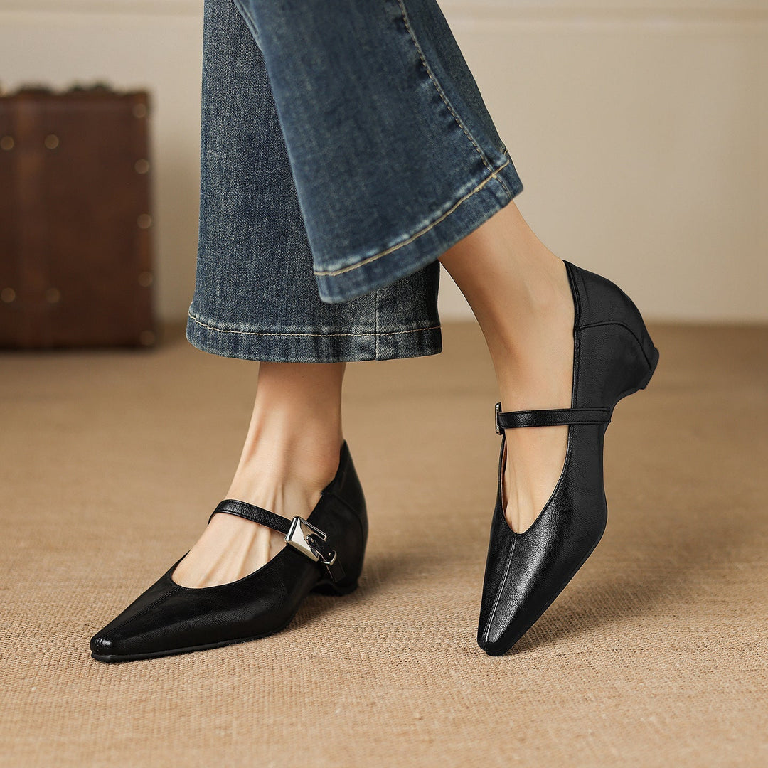 Erin | Pointed-Toe Mary Jane Flats