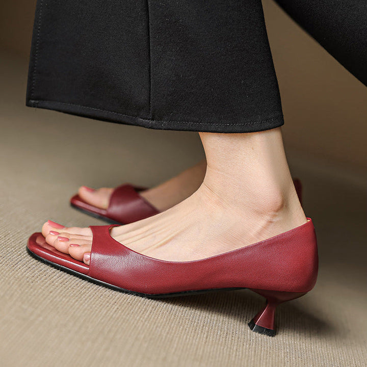 Delaney | Peep-Toe Kitten Heels