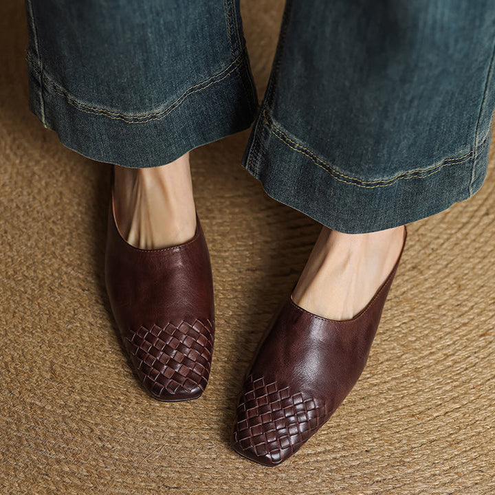 Thea | Woven-Toe Slip-On Mules