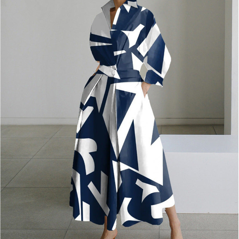 Vanessa | Elegant Wrap-Front Collared Maxi Dress