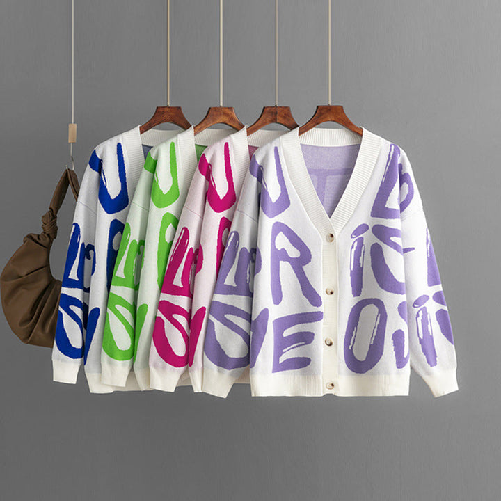 Leona | Lettered Statement Cardigan