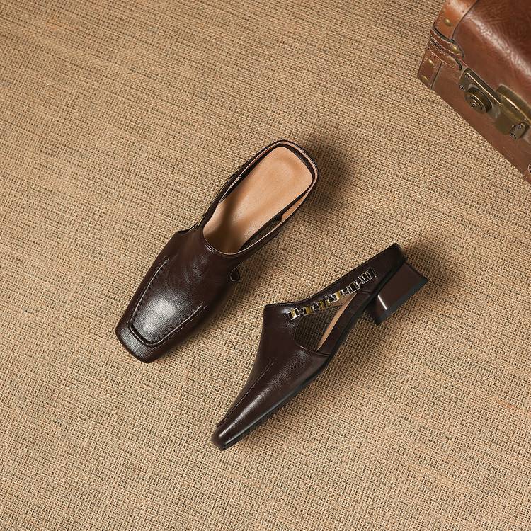 Vivienne | Square-Toe Slingback Mules