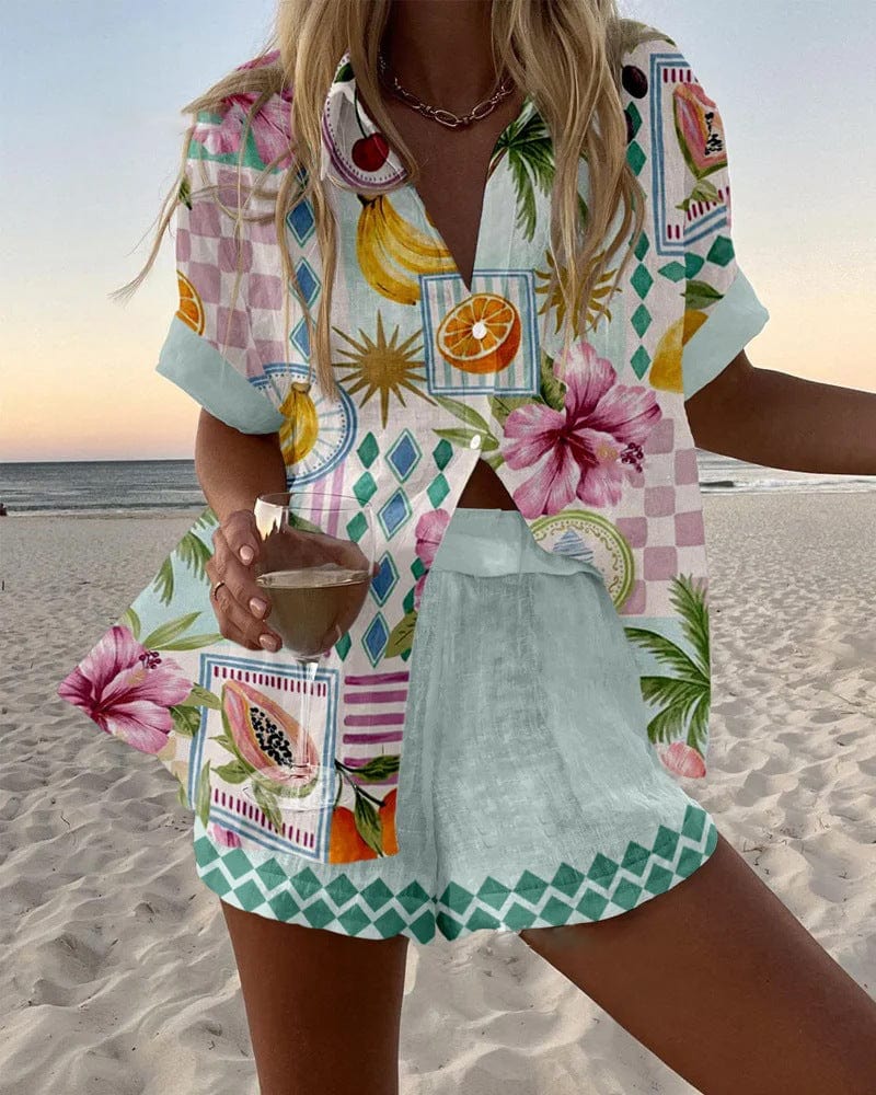 Holly | Sunlit Fruit-Print Two-Piece Set