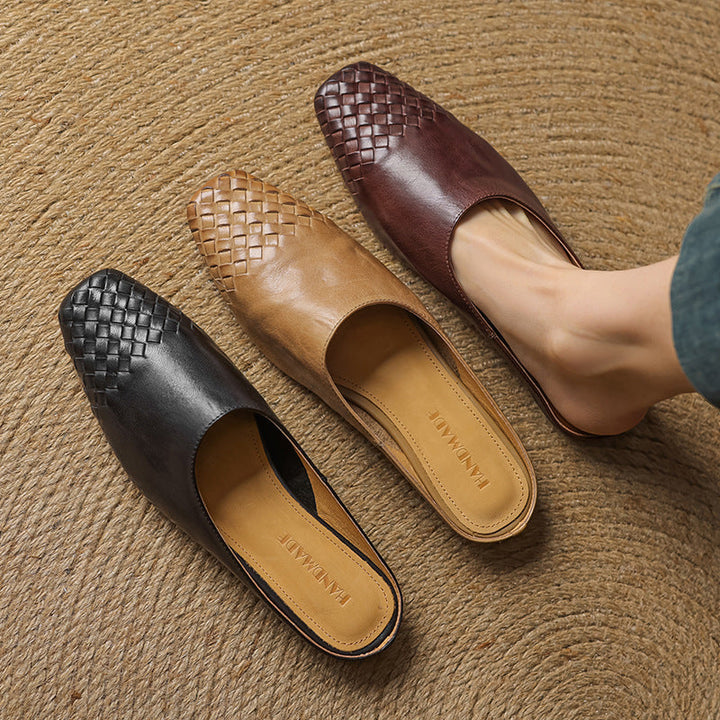 Thea | Woven-Toe Slip-On Mules