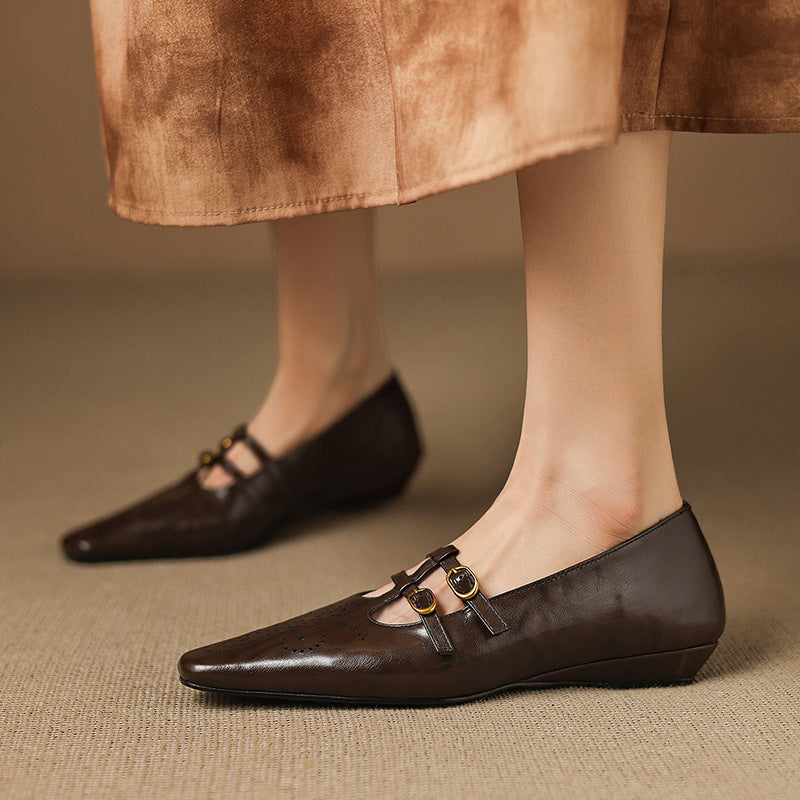 Etta | Brogued Double-Strap Mules