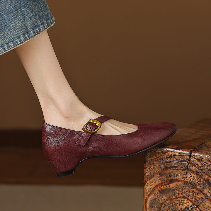 Eloise | Buckled Round-Toe Mary Jane Flats