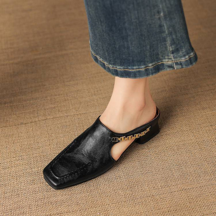 Vivienne | Square-Toe Slingback Mules