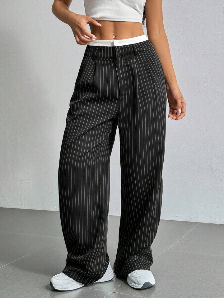 Rosanne | Pinstripe Wide-Leg Trousers