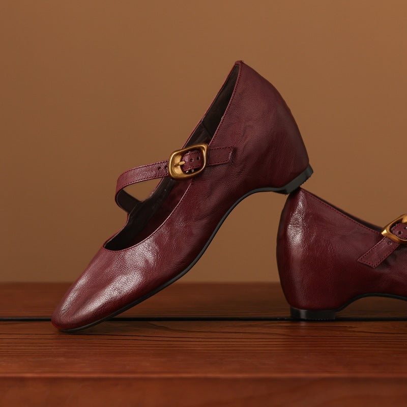 Eloise | Buckled Round-Toe Mary Jane Flats