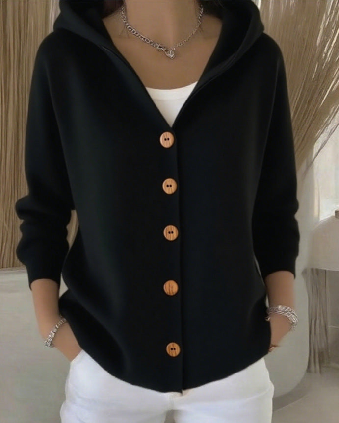 Clara | Relaxed Hooded Button-Up Cardigan