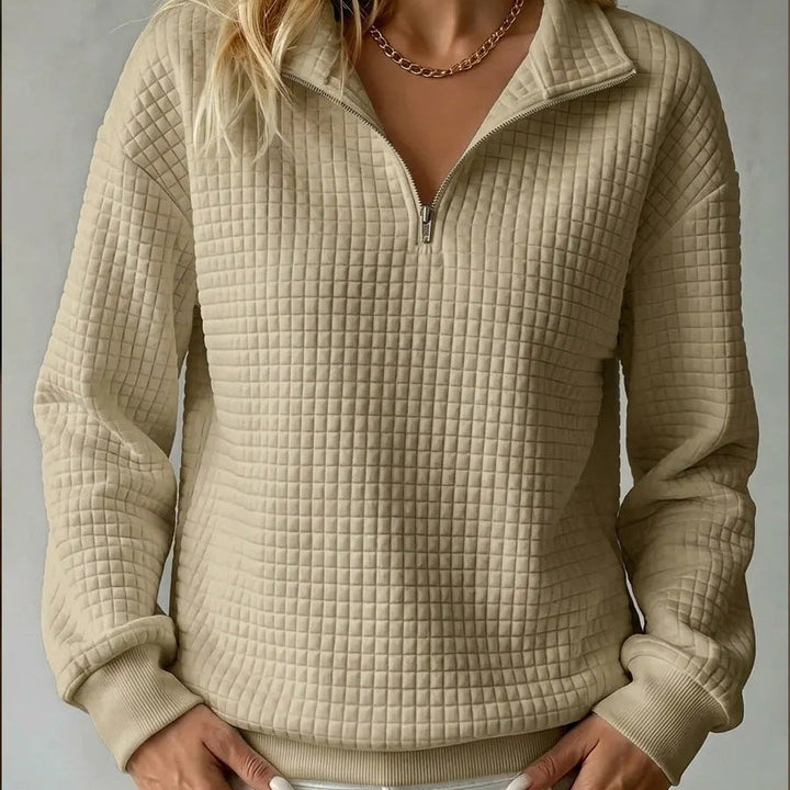 Brooke | Quilted Quarter-Zip Sweater