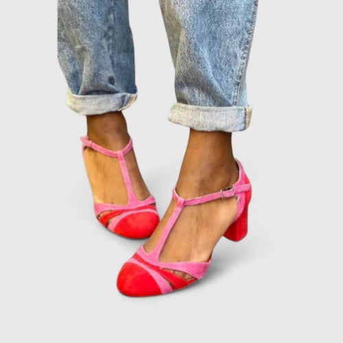 Rosabelle | Elegant T-Strap Block Heels