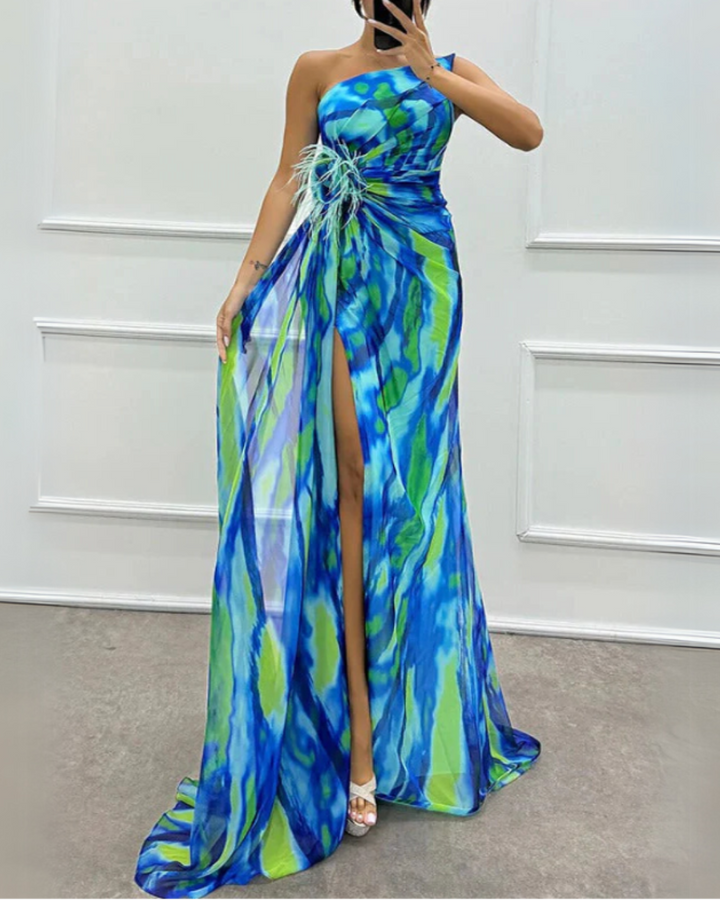 Ainsley | Draped One-Shoulder Evening Gown
