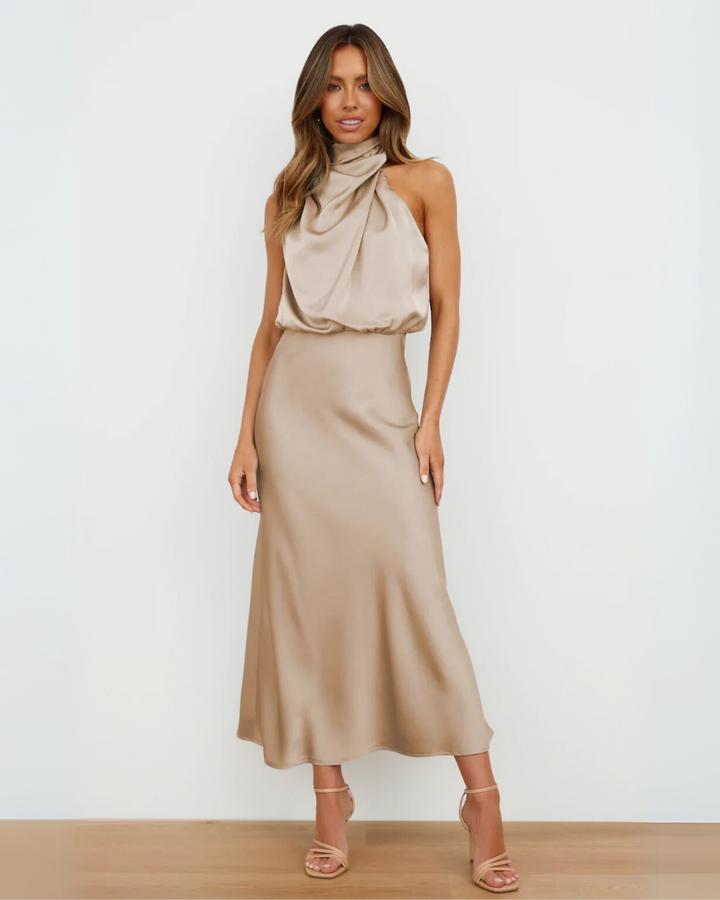 Emilia | Draped Halter Maxi Dress