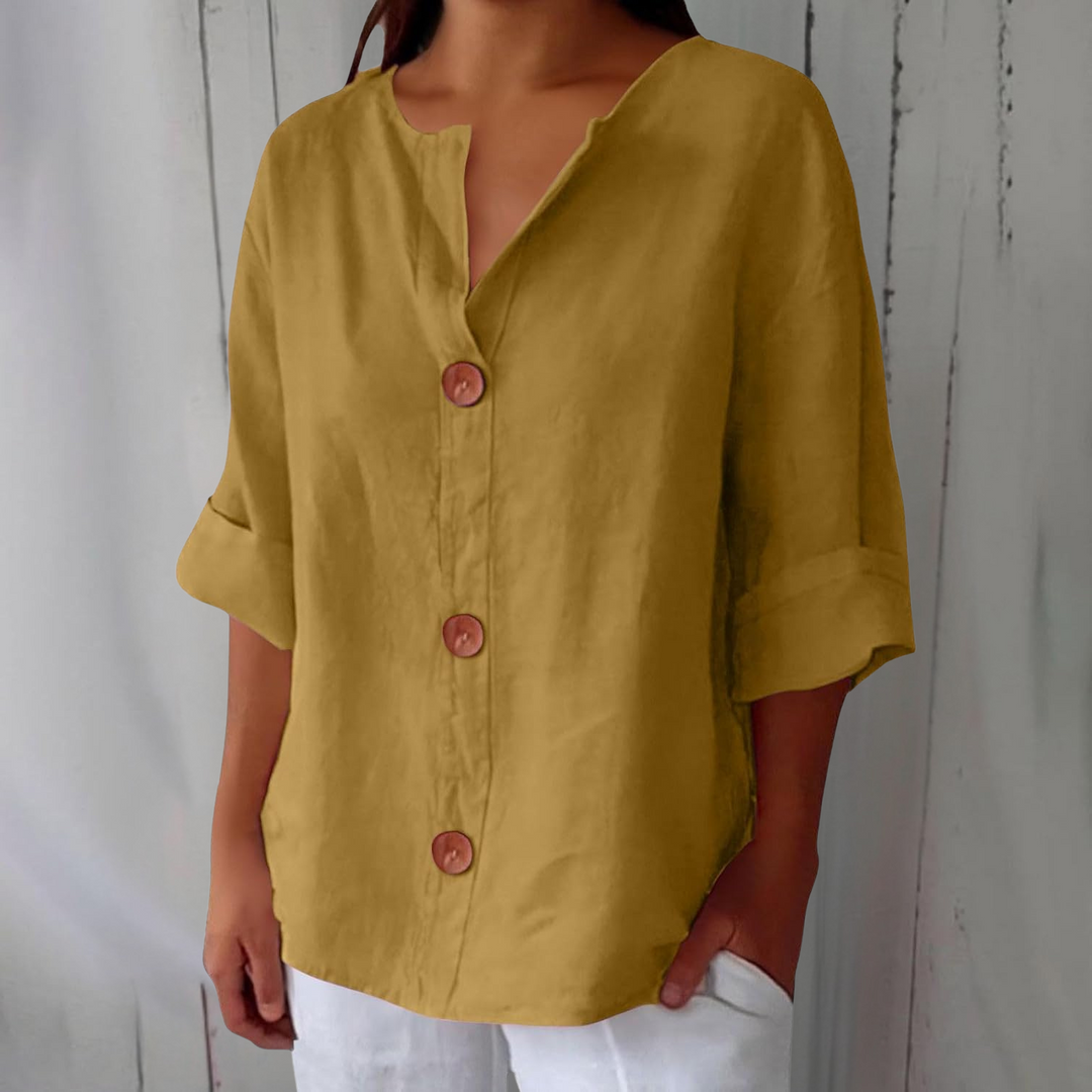Genevieve | Relaxed Button-Front Blouse