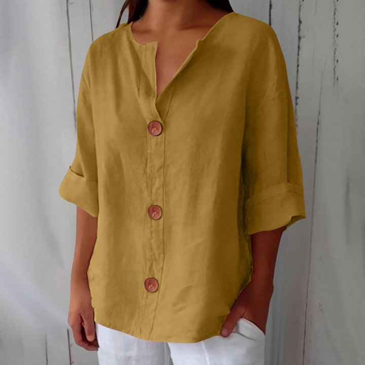 Genevieve | Relaxed Button-Front Blouse