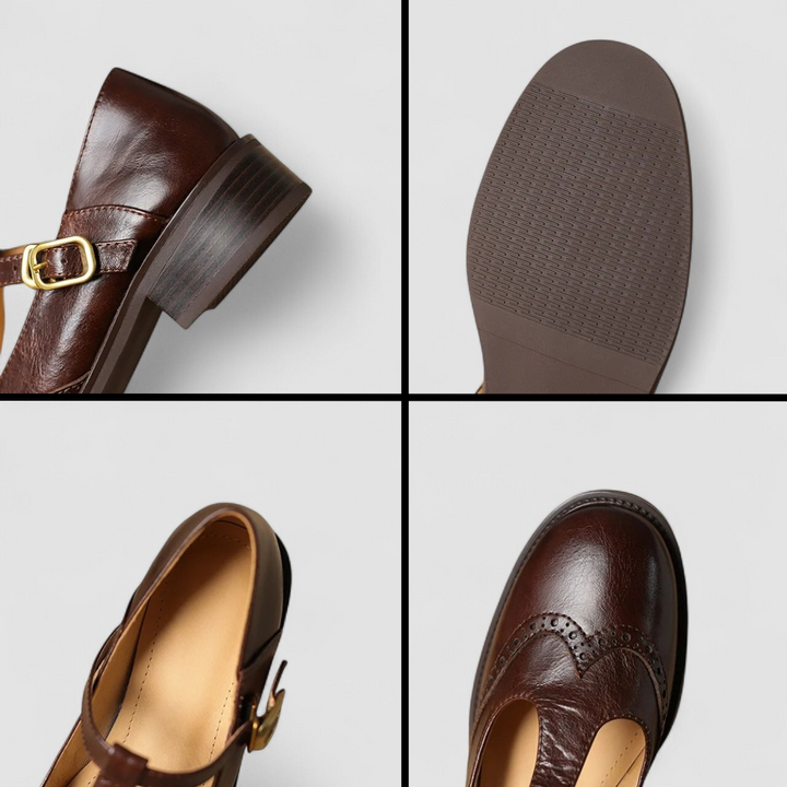 Elsa | T-Bar Brogue Flats