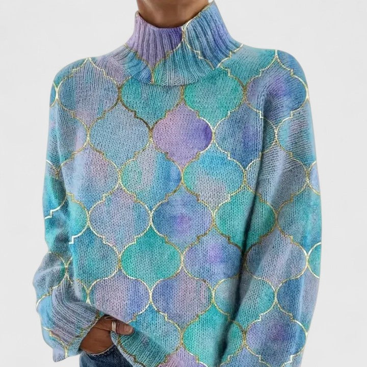 Bridget | Patterned Turtleneck Sweater