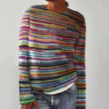 Callum | Colourful Striped Textured Jumper
