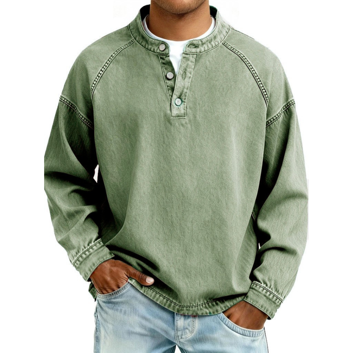 Malcolm | Vintage Button Henley Shirt