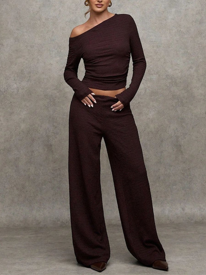 Briony | Off-Shoulder Wide-Leg Two-Piece Set